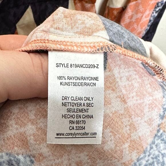 ANTHROPOLOGIE Corey Lynn Calter Abstract Shirt Dress Orange {3M1} - Picture 5 of 5